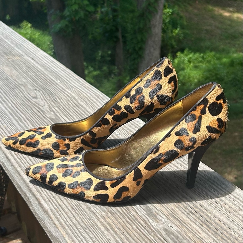 Nine West Animal Print Heels - Tan and Black